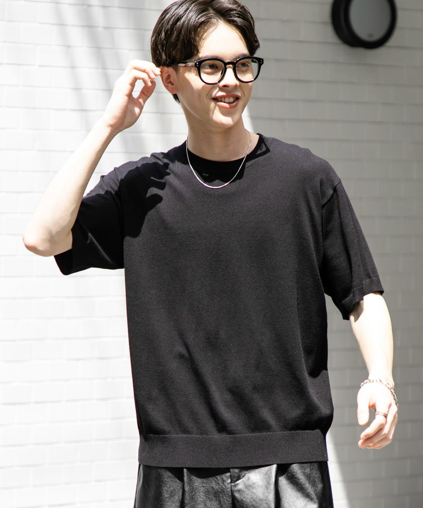 圓領針織短袖T恤