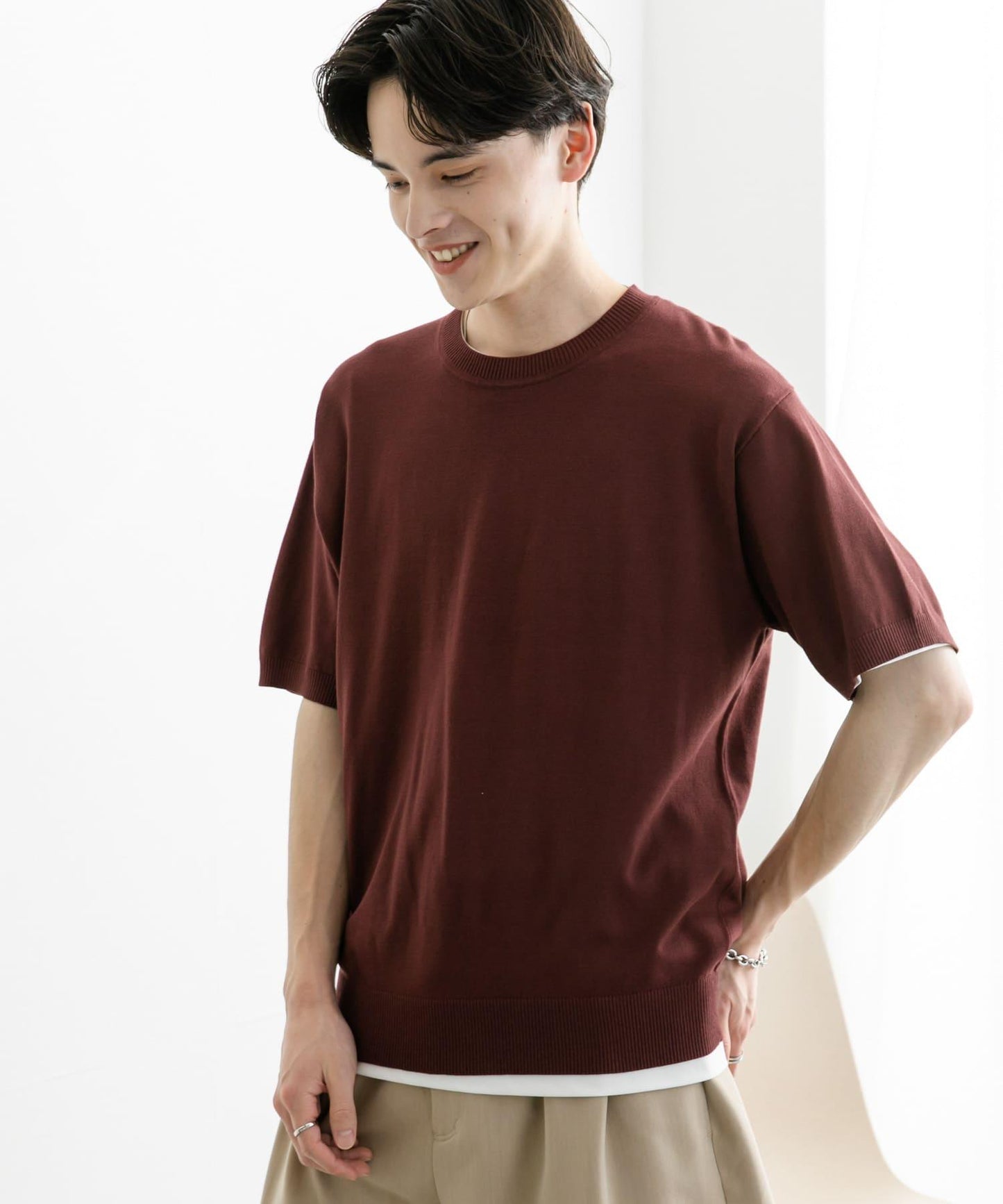 圓領針織短袖T恤