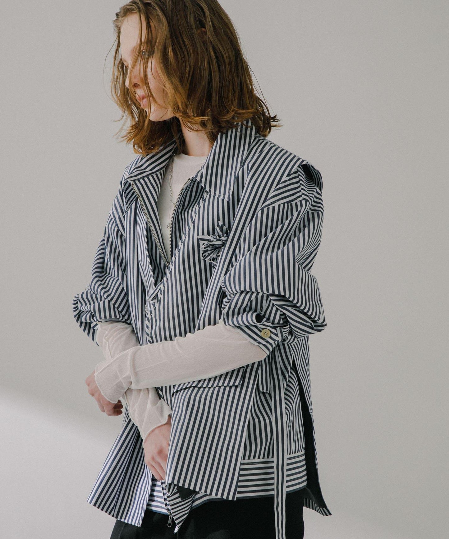 hxcyyd × SOP 條紋花卉胸花襯衫馬甲（男女同款）