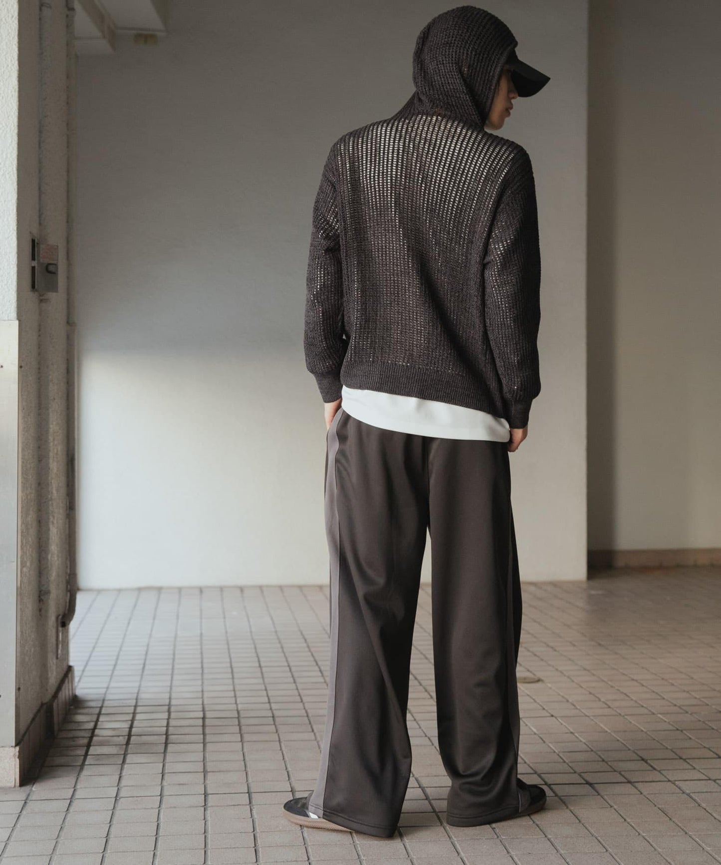 透視網紗連帽拉鍊外套