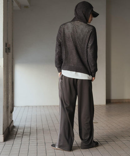 透視網紗連帽拉鍊外套