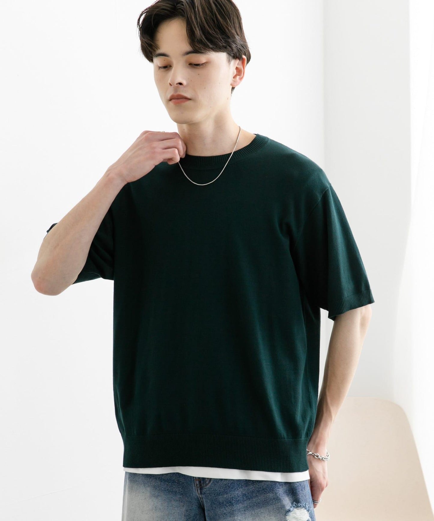 圓領針織短袖T恤