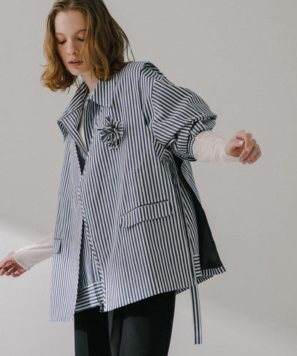 hxcyyd × SOP 條紋花卉胸花襯衫馬甲（男女同款）