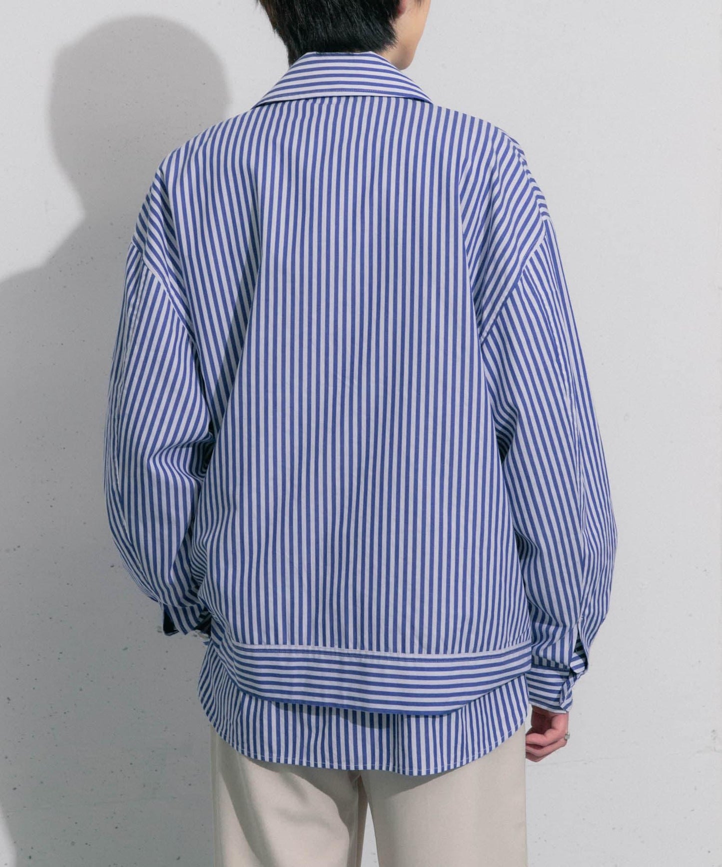 hxcyyd × SOP 條紋花卉胸花襯衫夾克（男女同款）