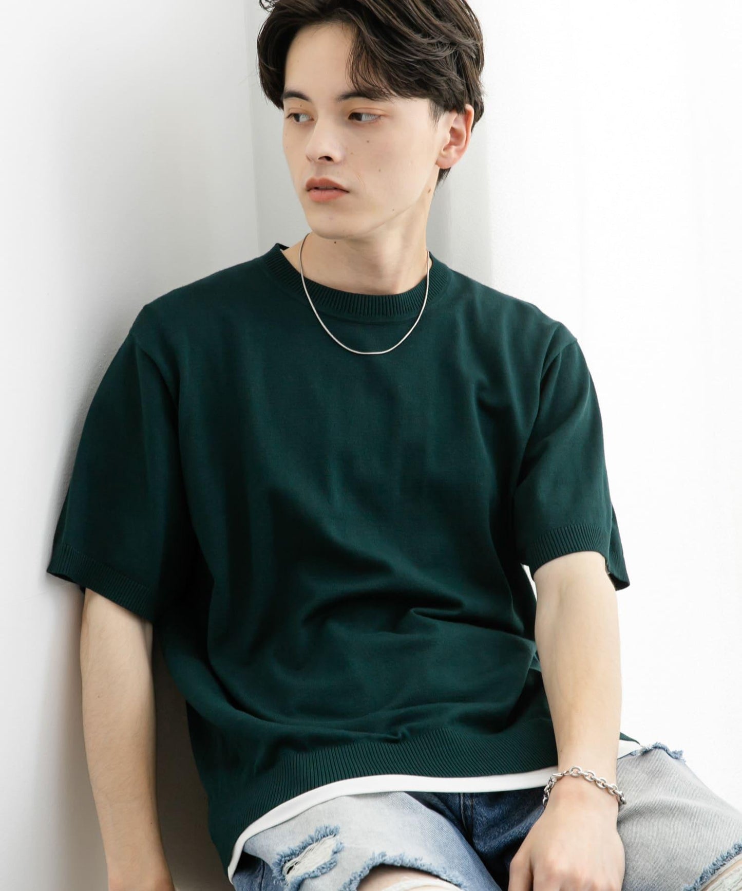 圓領針織短袖T恤