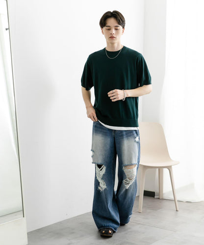 圓領針織短袖T恤