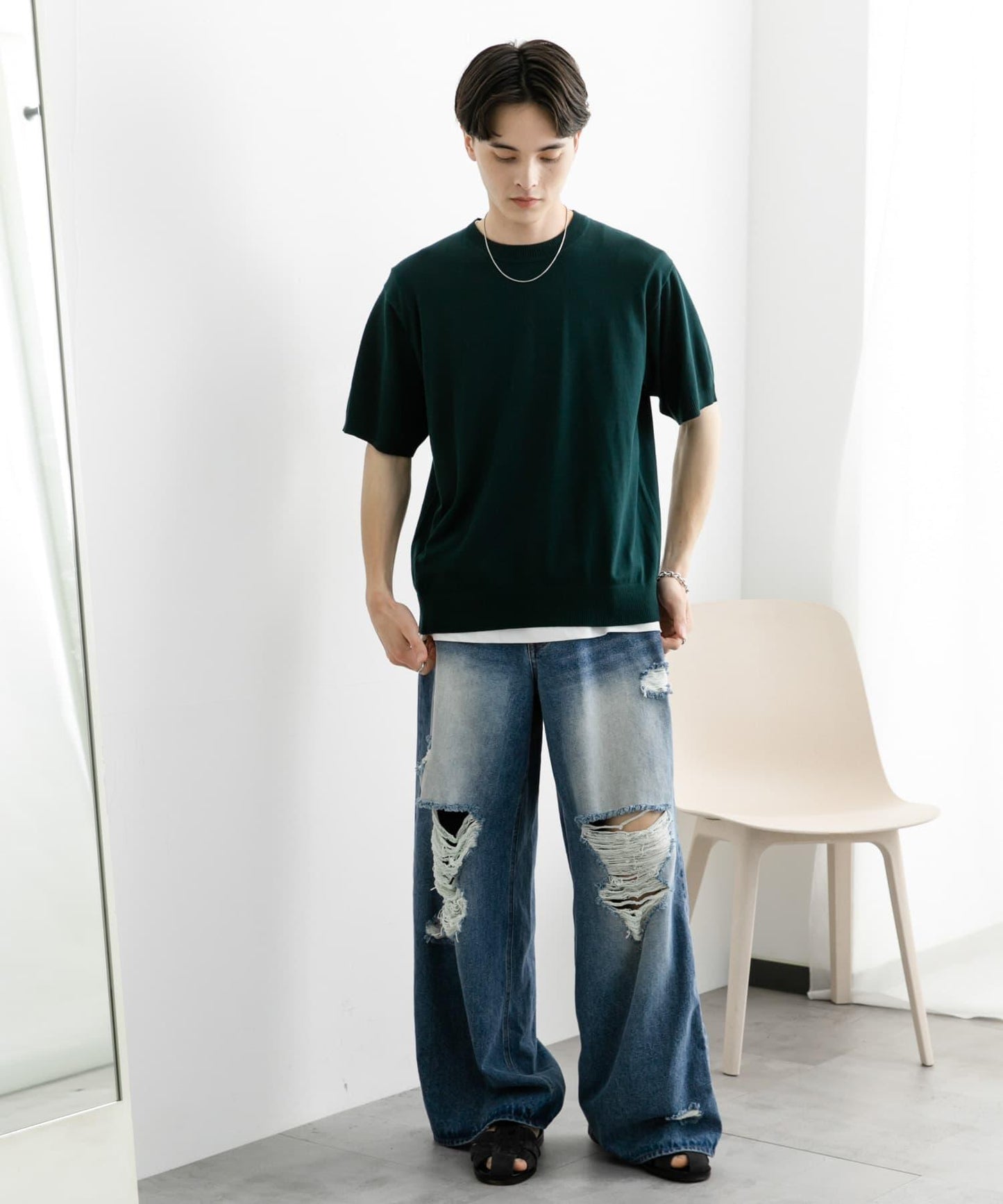 圓領針織短袖T恤