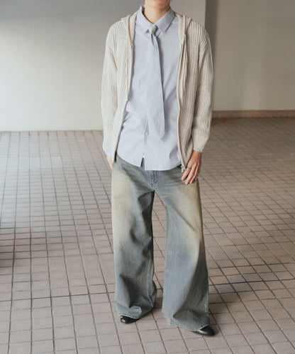 透視網紗連帽拉鍊外套