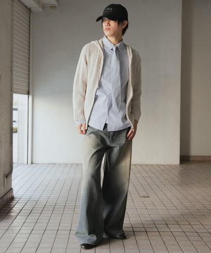 透視網紗連帽拉鍊外套