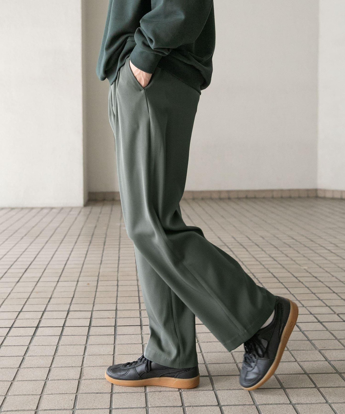 彈力錐形休閒褲