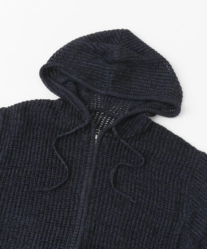 透視網紗連帽拉鍊外套