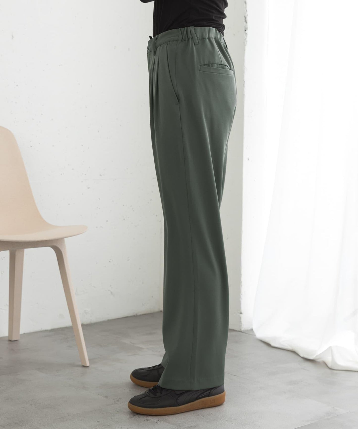 彈力錐形休閒褲