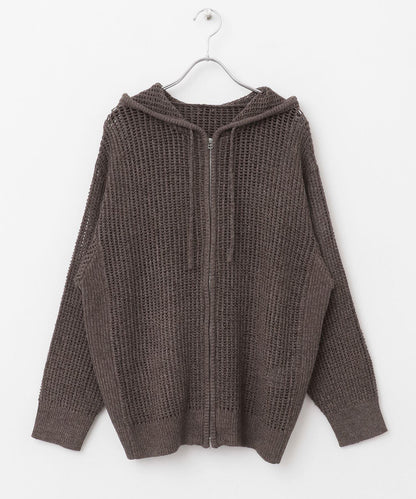 透視網紗連帽拉鍊外套