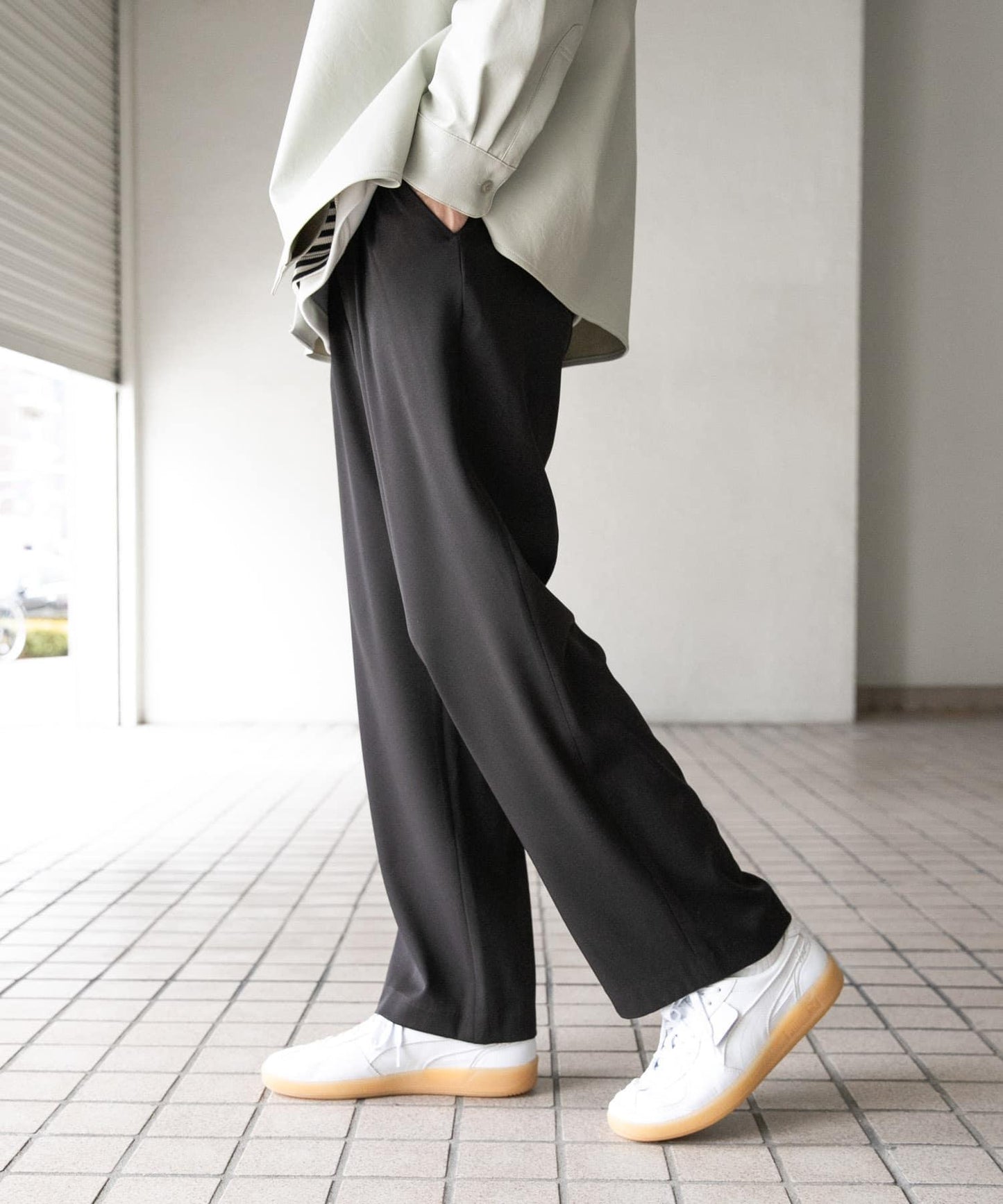 彈力錐形休閒褲