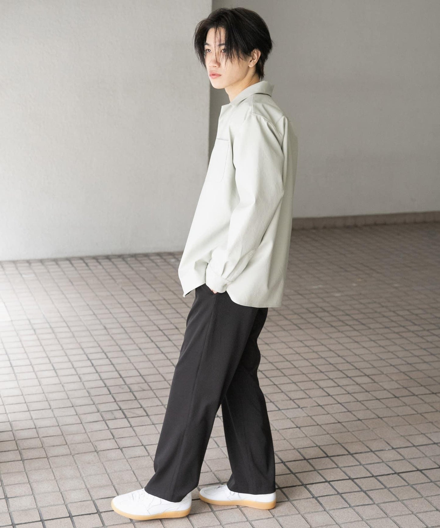 彈力錐形休閒褲