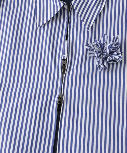 hxcyyd × SOP 條紋花卉胸花襯衫夾克（男女同款）