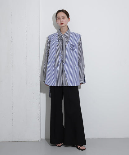 hxcyyd × SOP 條紋花卉胸花襯衫馬甲（男女同款）