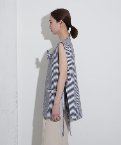 hxcyyd × SOP 條紋花卉胸花襯衫馬甲（男女同款）