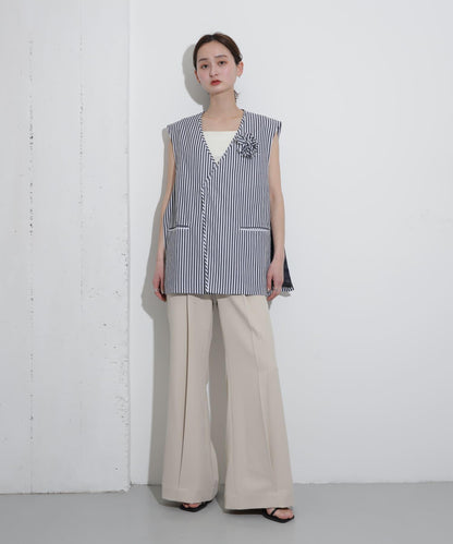 hxcyyd × SOP 條紋花卉胸花襯衫馬甲（男女同款）