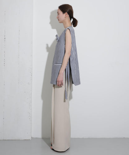 hxcyyd × SOP 條紋花卉胸花襯衫馬甲（男女同款）