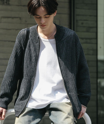 男女同款 可水洗 透視網眼駕駛員開衫