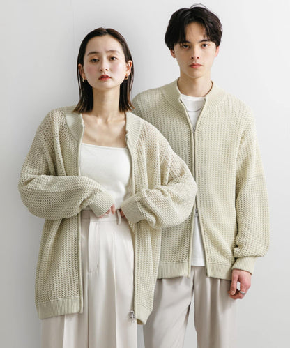 男女同款 可水洗 透視網眼駕駛員開衫