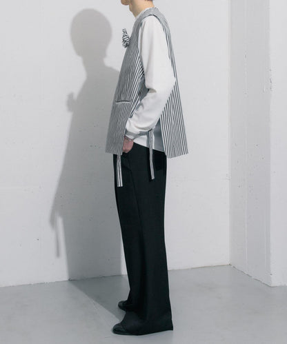 hxcyyd × SOP 條紋花卉胸花襯衫馬甲（男女同款）