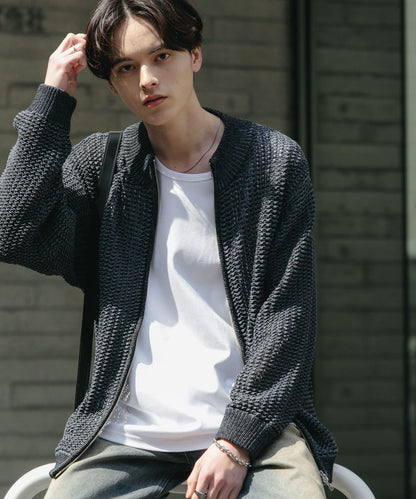 男女同款 可水洗 透視網眼駕駛員開衫