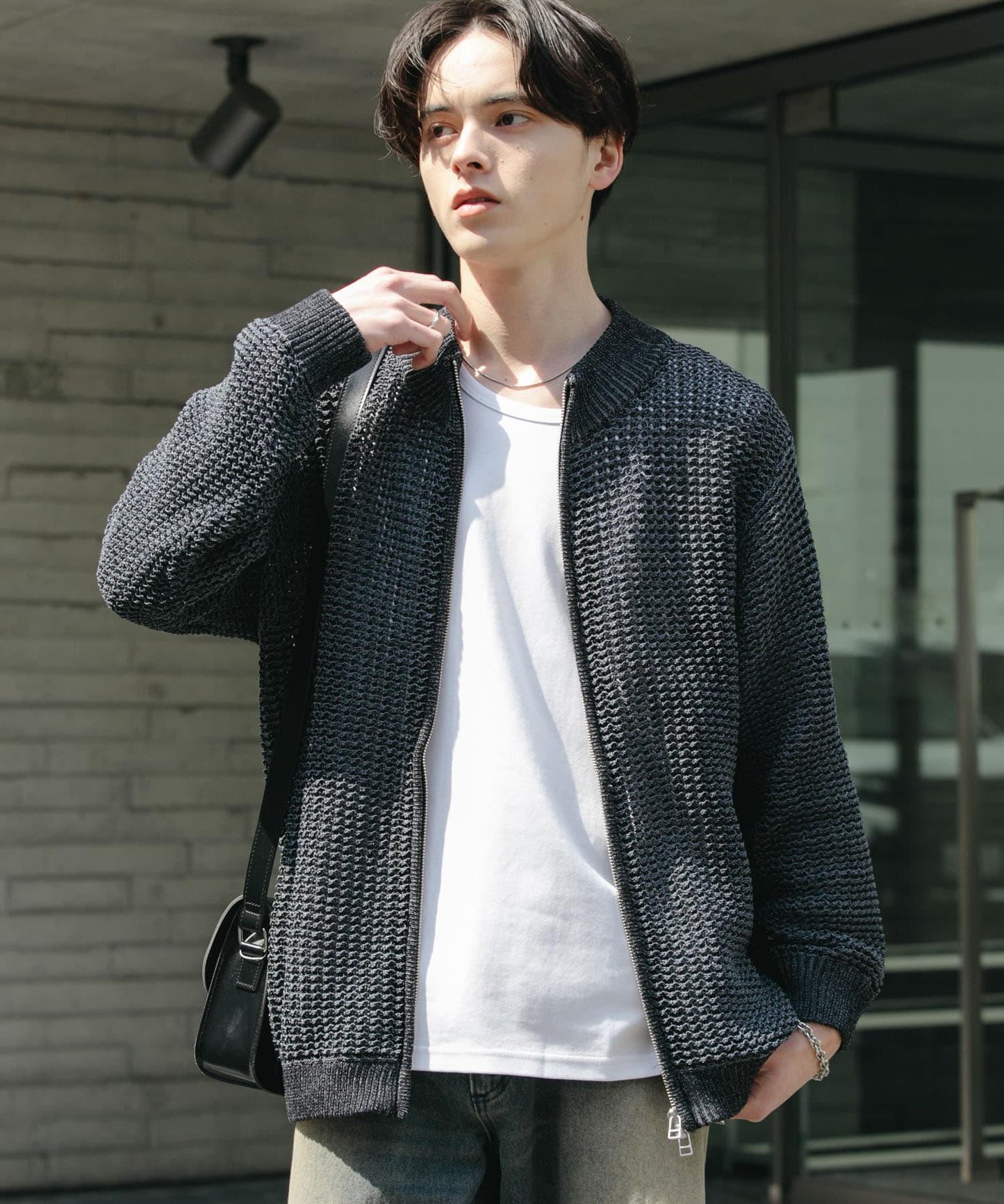 男女同款 可水洗 透視網眼駕駛員開衫