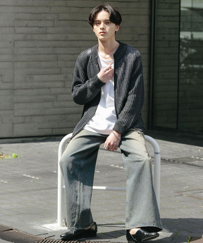 男女同款 可水洗 透視網眼駕駛員開衫