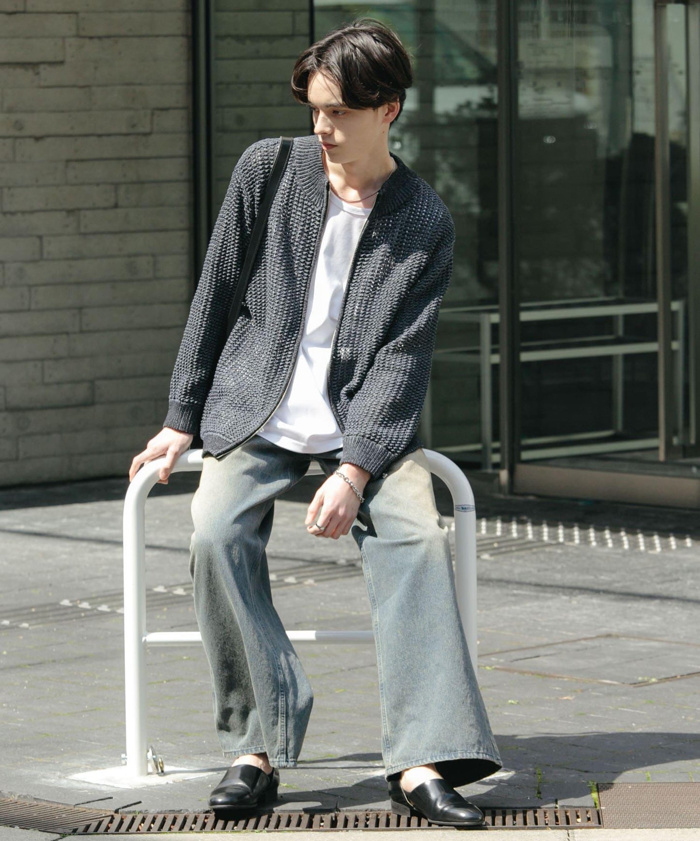 男女同款 可水洗 透視網眼駕駛員開衫