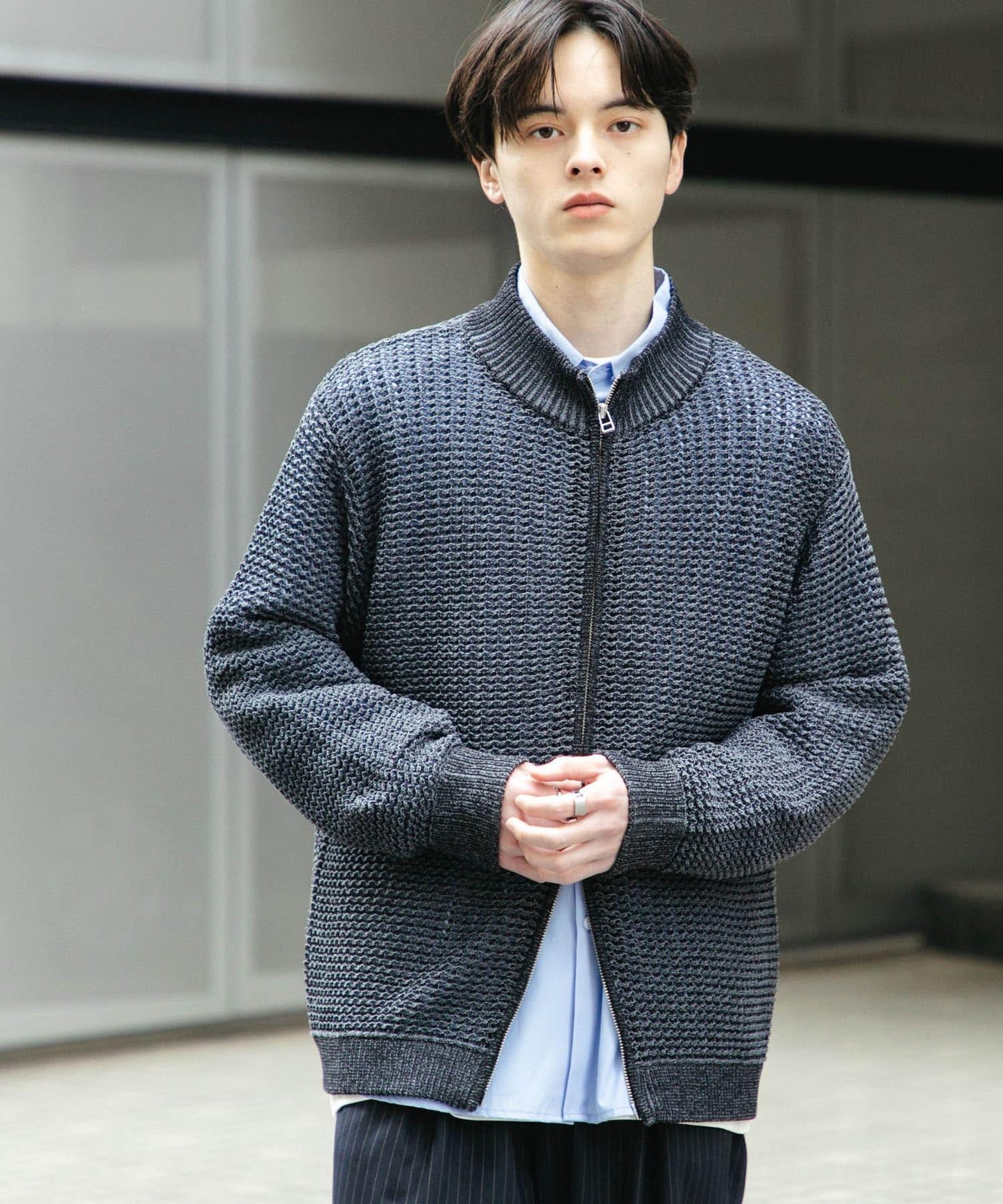 男女同款 可水洗 透視網眼駕駛員開衫