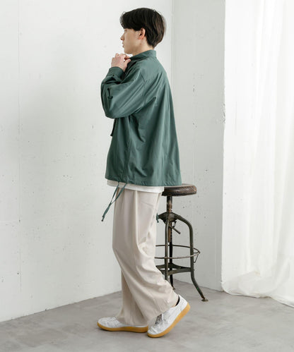 波點網紗雙口袋長袖襯衫