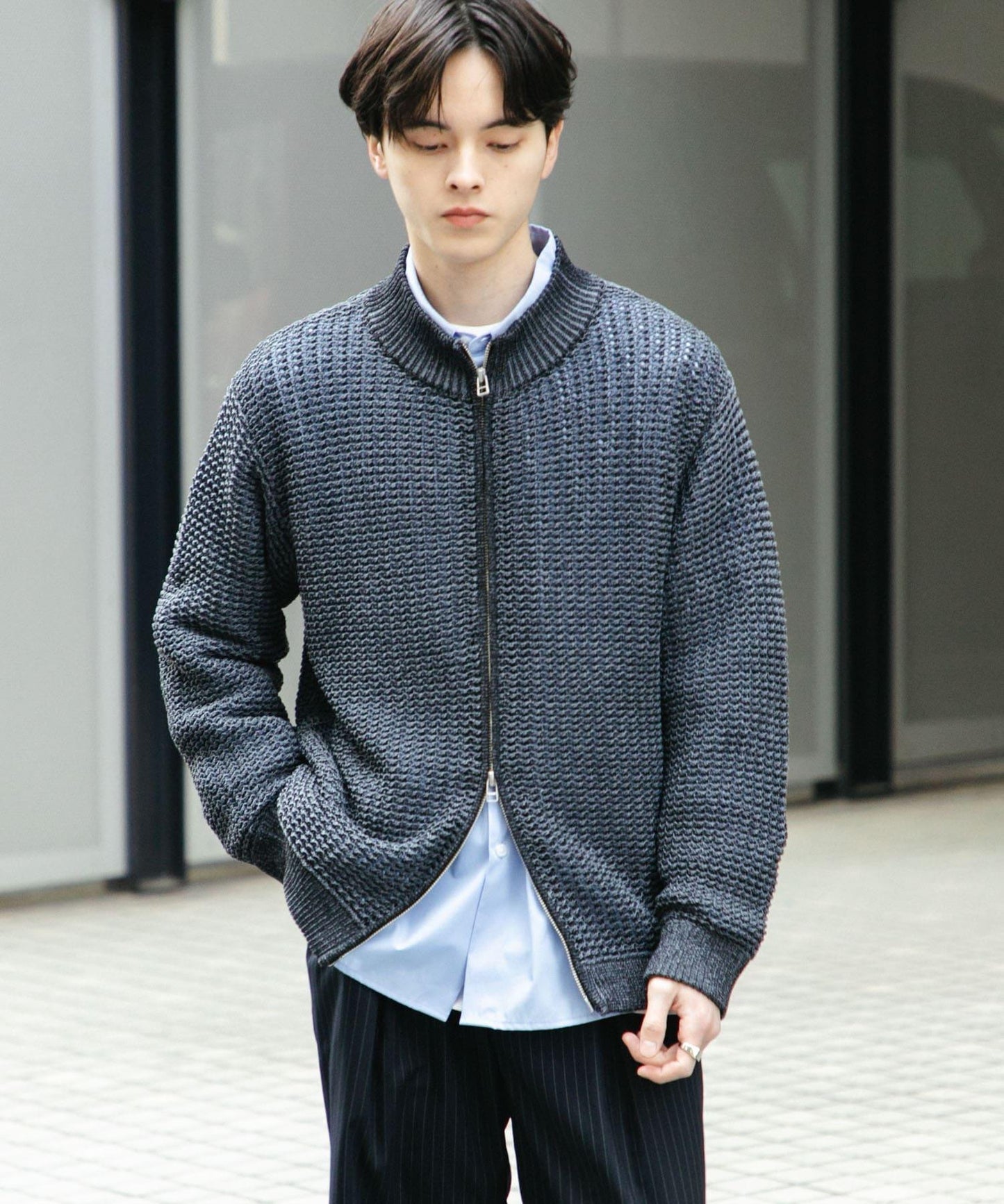 男女同款 可水洗 透視網眼駕駛員開衫