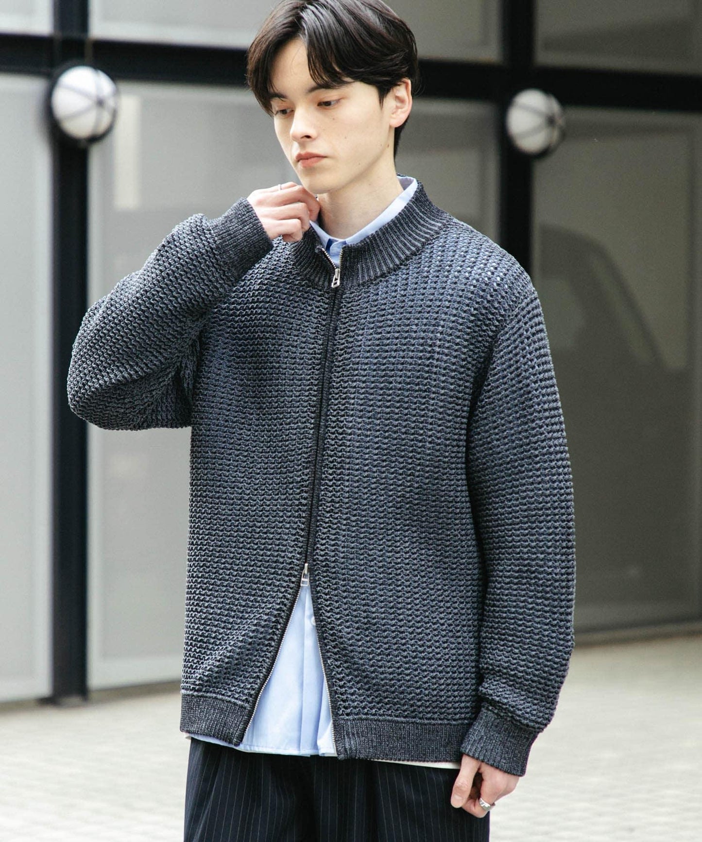 男女同款 可水洗 透視網眼駕駛員開衫