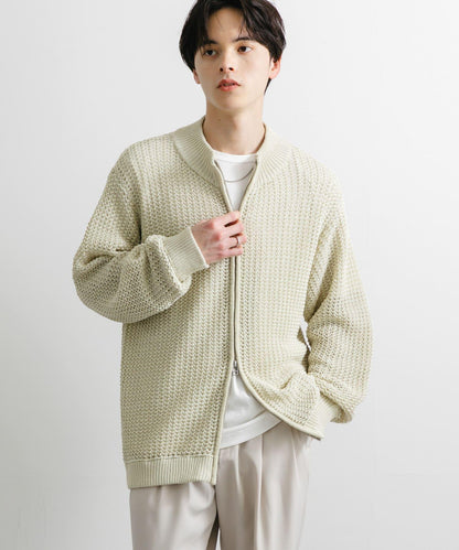 男女同款 可水洗 透視網眼駕駛員開衫