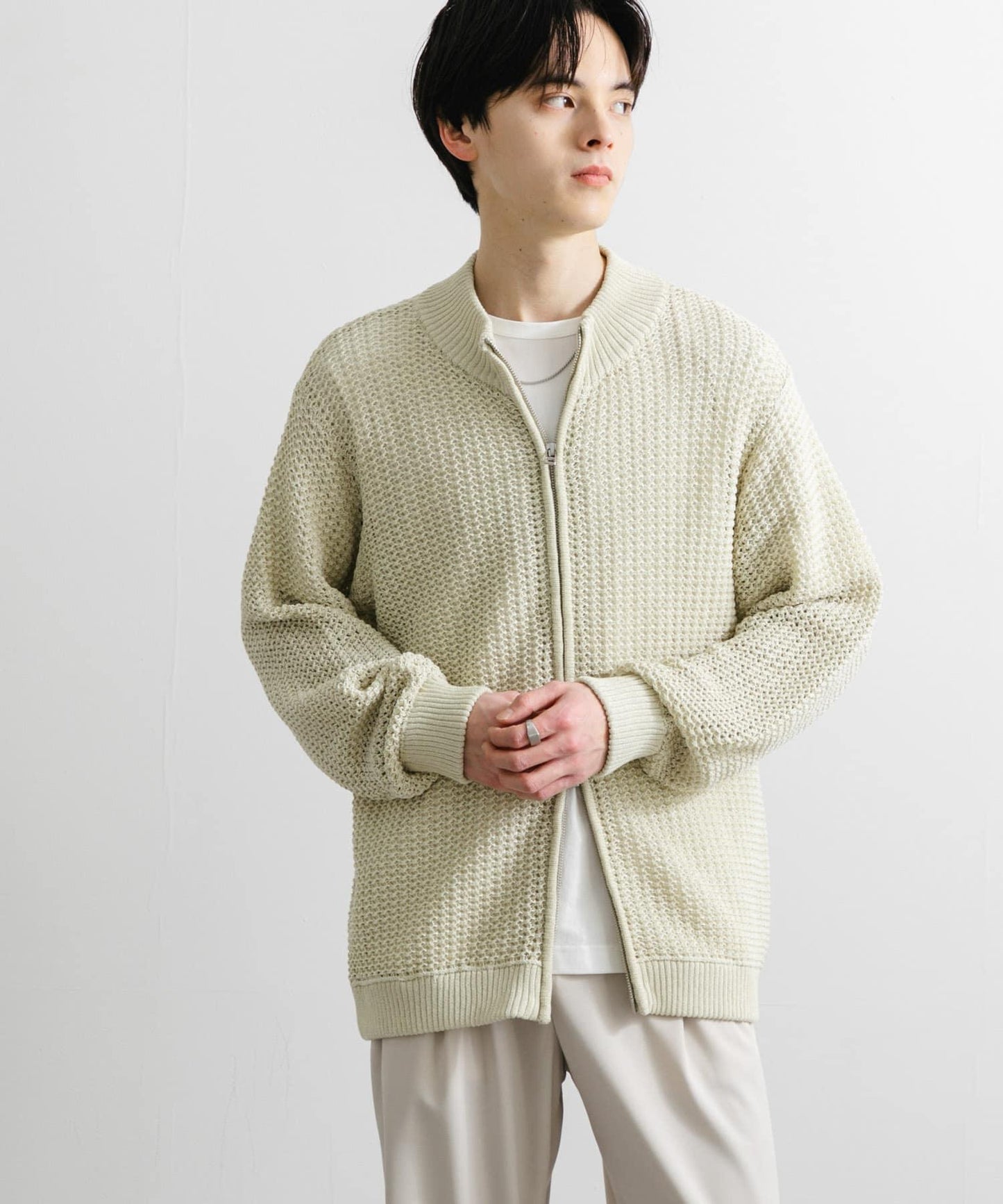 男女同款 可水洗 透視網眼駕駛員開衫