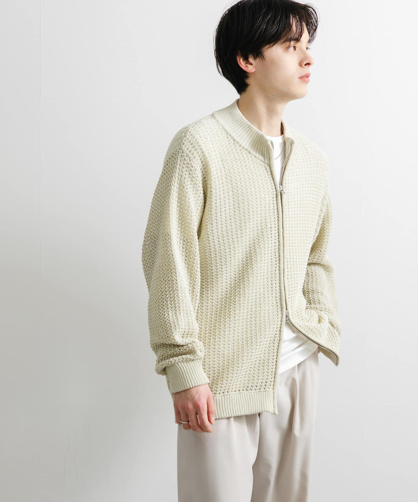 男女同款 可水洗 透視網眼駕駛員開衫