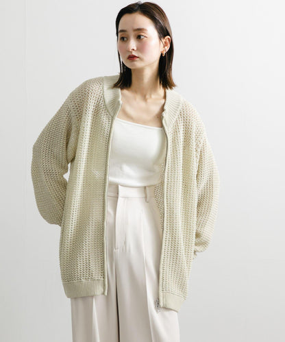 男女同款 可水洗 透視網眼駕駛員開衫