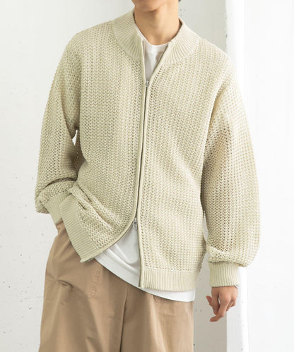 男女同款 可水洗 透視網眼駕駛員開衫