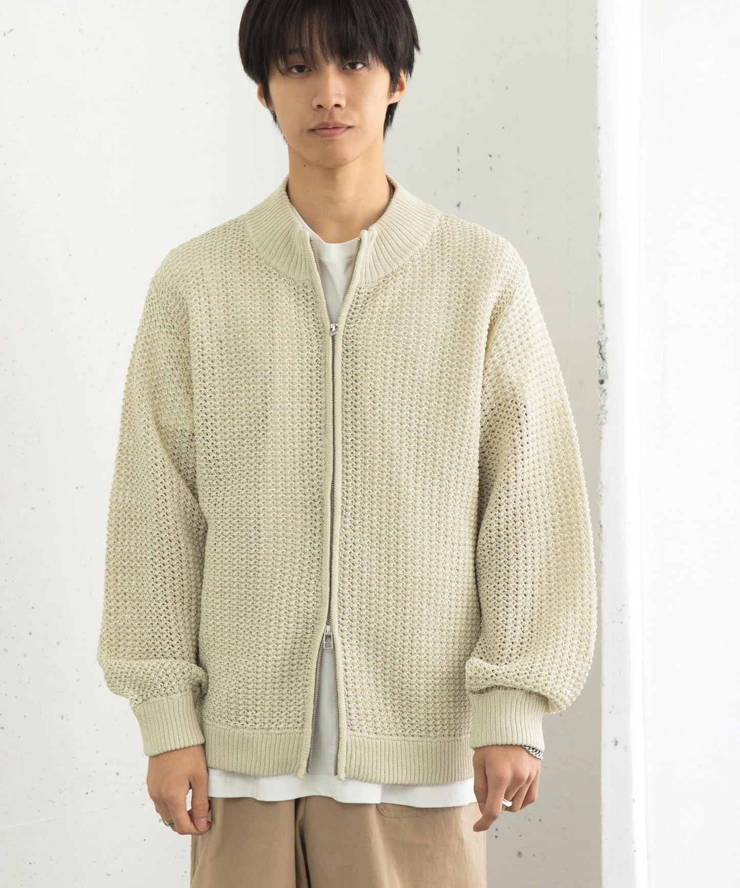 男女同款 可水洗 透視網眼駕駛員開衫