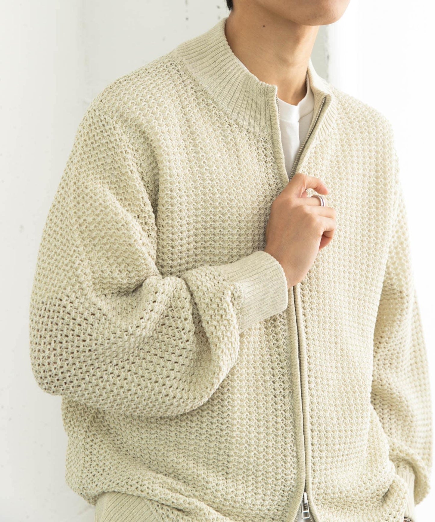 男女同款 可水洗 透視網眼駕駛員開衫