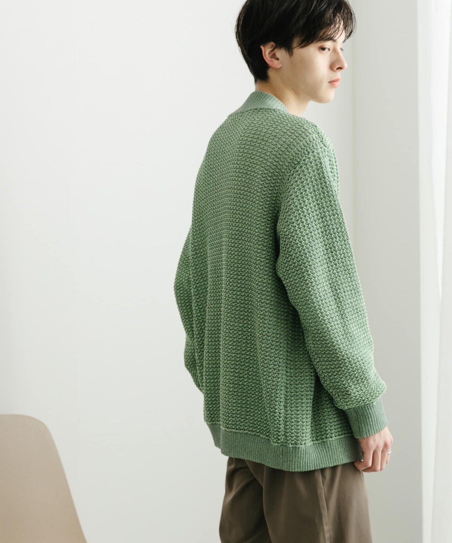 男女同款 可水洗 透視網眼駕駛員開衫