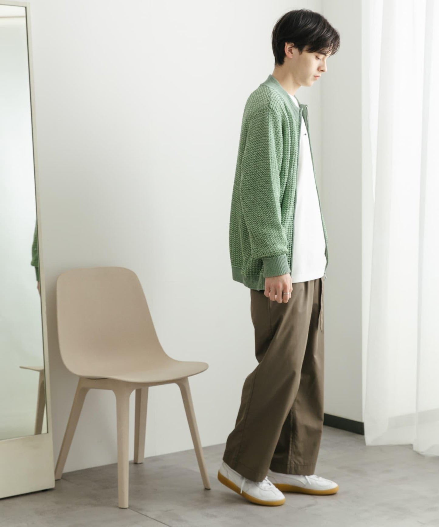 男女同款 可水洗 透視網眼駕駛員開衫