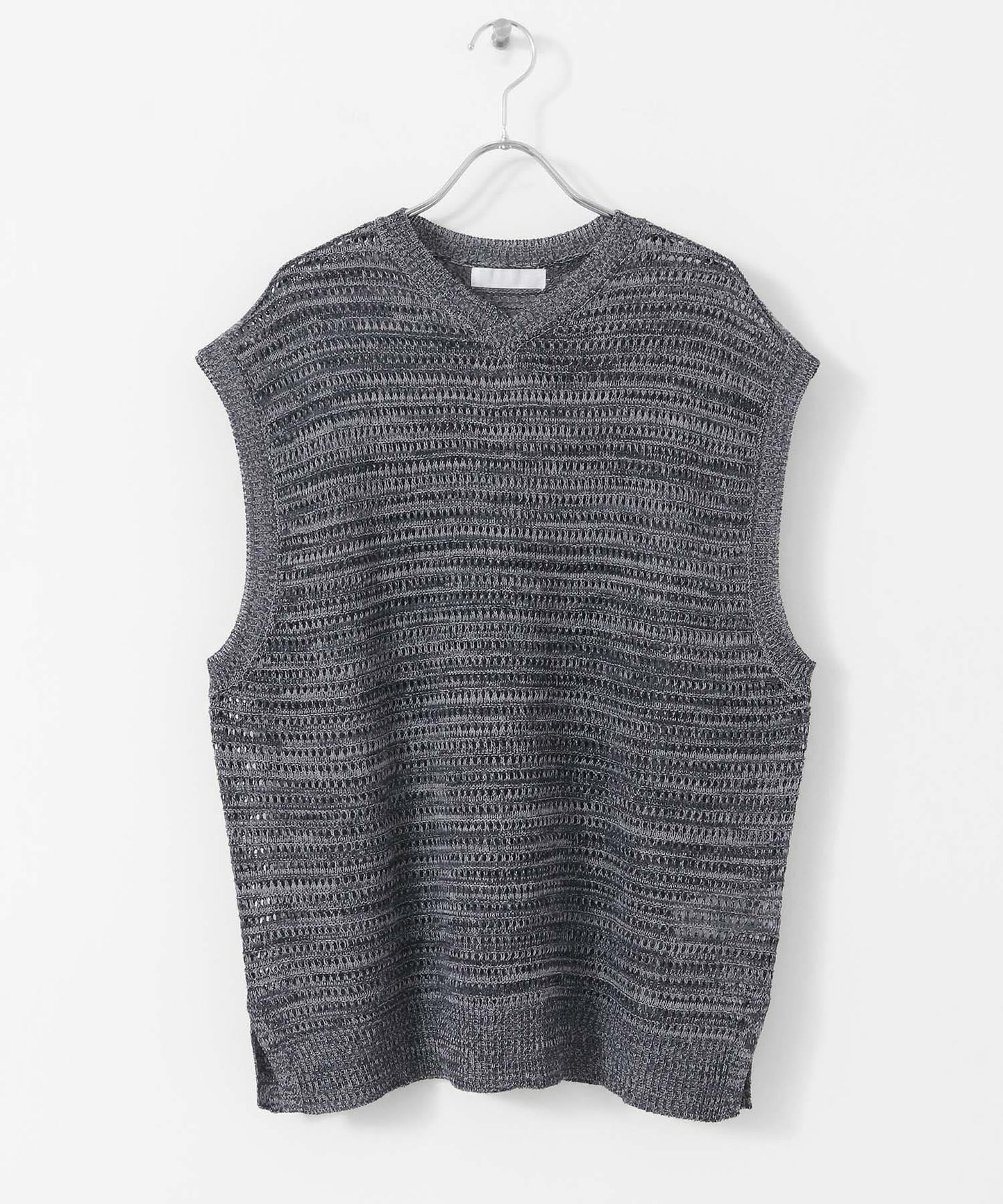 混色V領針織背心