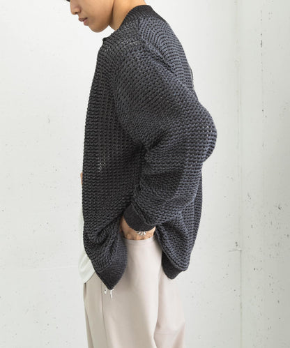 男女同款 可水洗 透視網眼駕駛員開衫