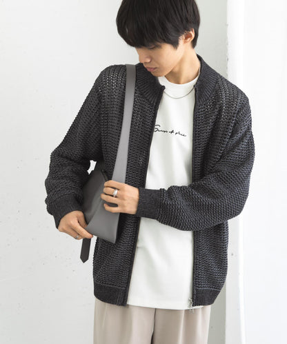 男女同款 可水洗 透視網眼駕駛員開衫