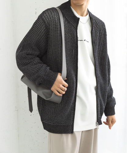 男女同款 可水洗 透視網眼駕駛員開衫