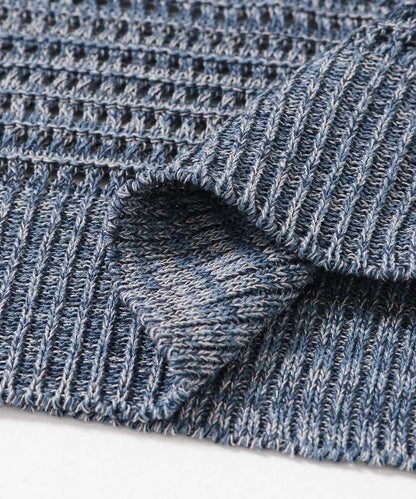 混色V領針織背心