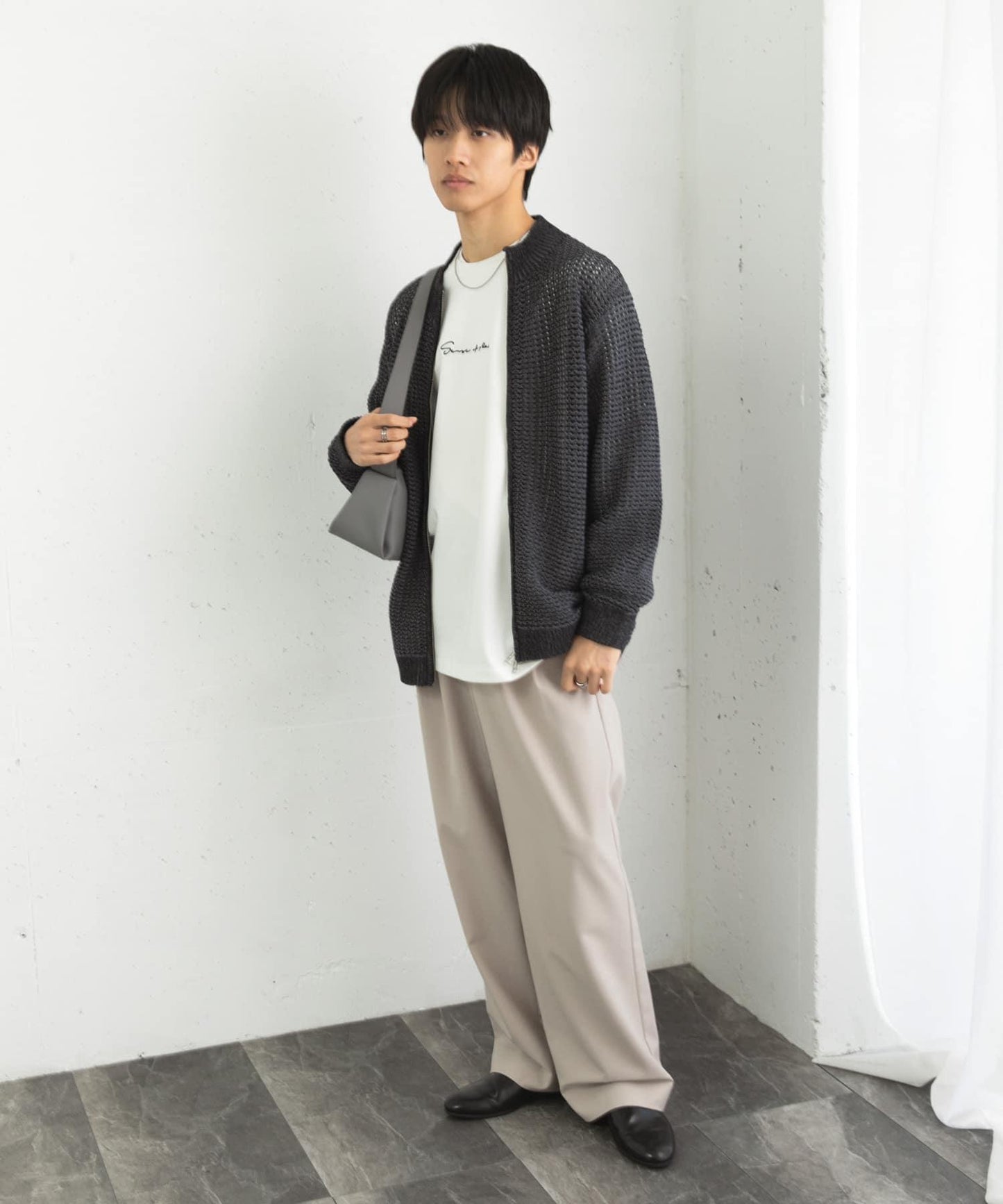 男女同款 可水洗 透視網眼駕駛員開衫